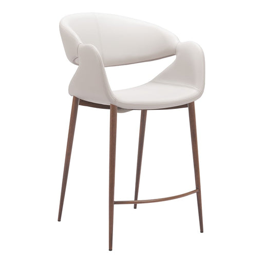 Zuo Modern Limay Counter Stool, Beige/Walnut - 110930