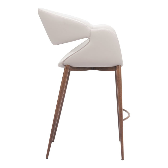 Zuo Modern Limay Counter Stool, Beige/Walnut