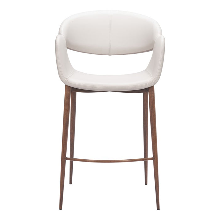 Zuo Modern Limay Counter Stool, Beige/Walnut