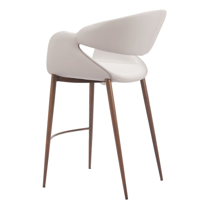 Zuo Modern Limay Counter Stool, Beige/Walnut