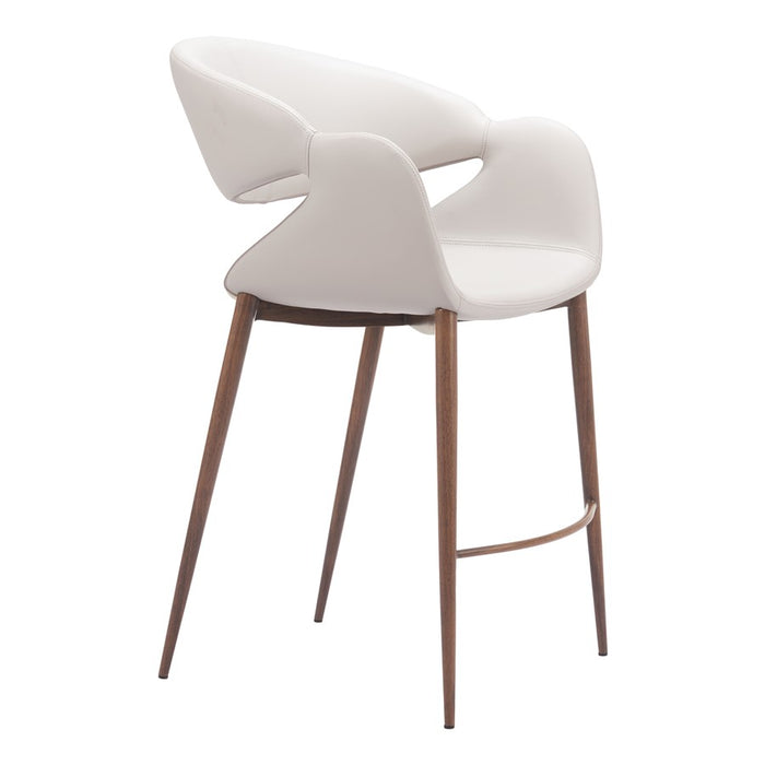 Zuo Modern Limay Counter Stool, Beige/Walnut