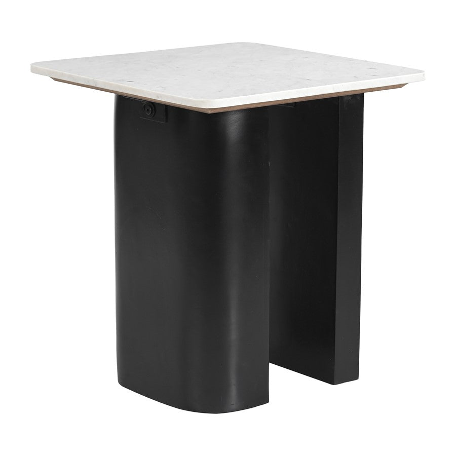 Zuo Modern Fiora Side Table, White/Black - 110933