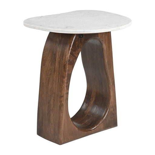 Zuo Modern Vara Side Table, White/Walnut - 110934
