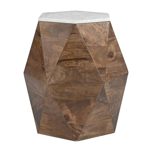 Zuo Modern Bisel Side Table, White/Walnut - 110935