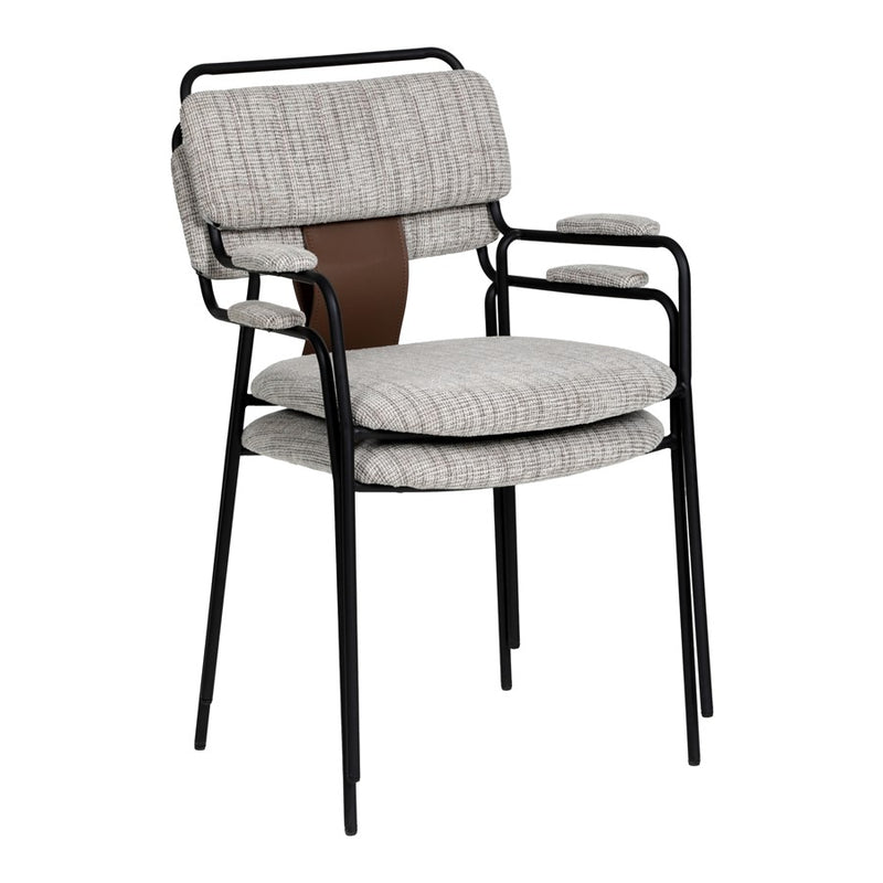 Zuo Modern Couva Dining Chair, Set of 2, Gray Tweed