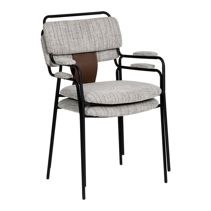 Zuo Modern Couva Dining Chair, Set of 2, Gray Tweed