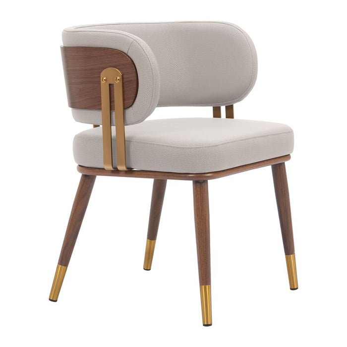 Zuo Modern Brew Dining Chair, Beige/Walnut - 110939