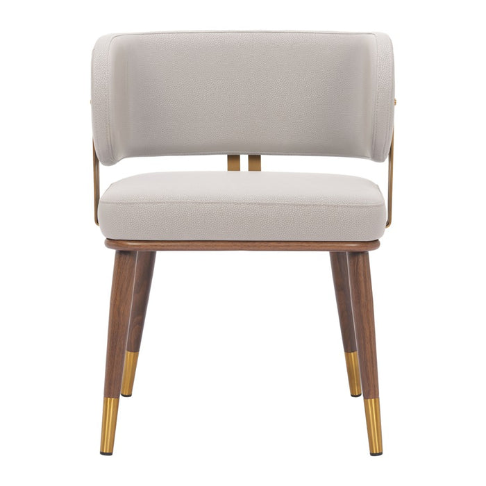 Zuo Modern Brew Dining Chair, Beige/Walnut