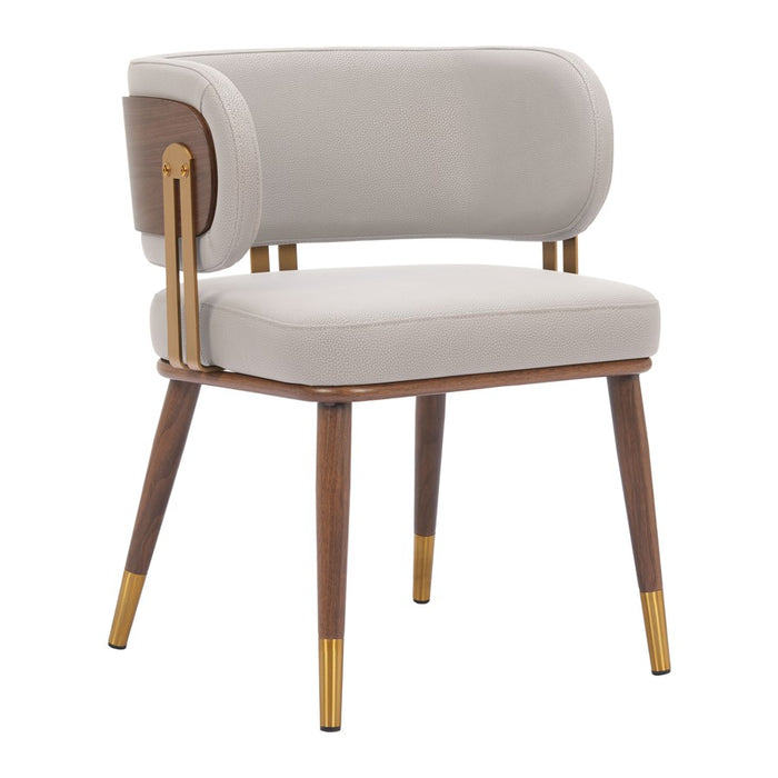 Zuo Modern Brew Dining Chair, Beige/Walnut