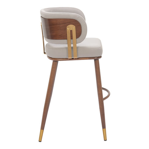 Zuo Modern Brew BarStool, Beige/Walnut