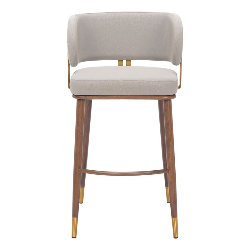 Zuo Modern Brew BarStool, Beige/Walnut