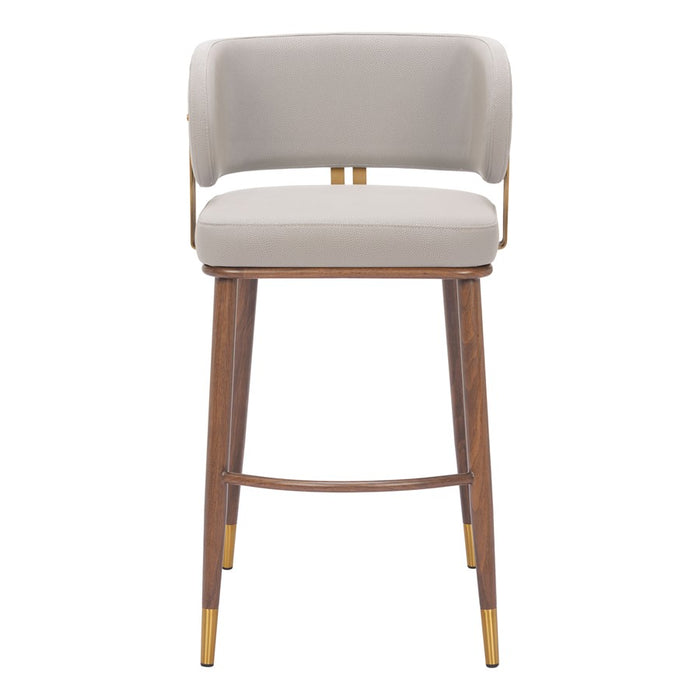 Zuo Modern Brew BarStool, Beige/Walnut
