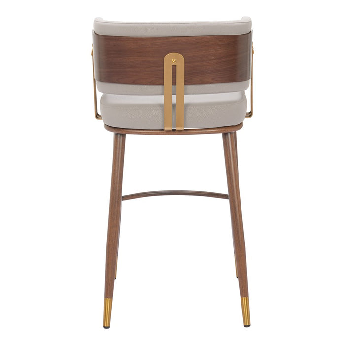 Zuo Modern Brew BarStool, Beige/Walnut