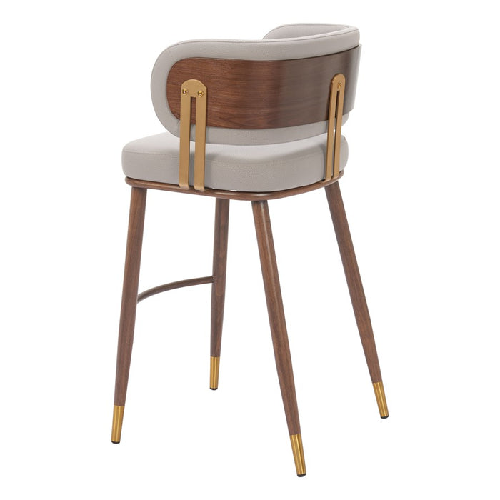 Zuo Modern Brew BarStool, Beige/Walnut