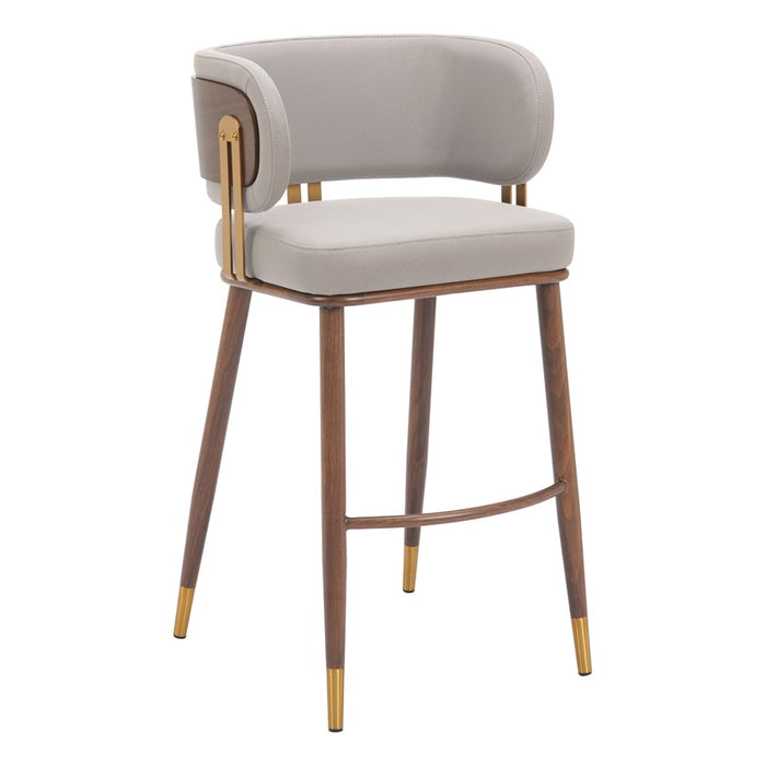 Zuo Modern Brew BarStool, Beige/Walnut
