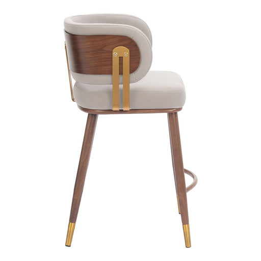 Zuo Modern Brew Counter Stool, Beige/Walnut