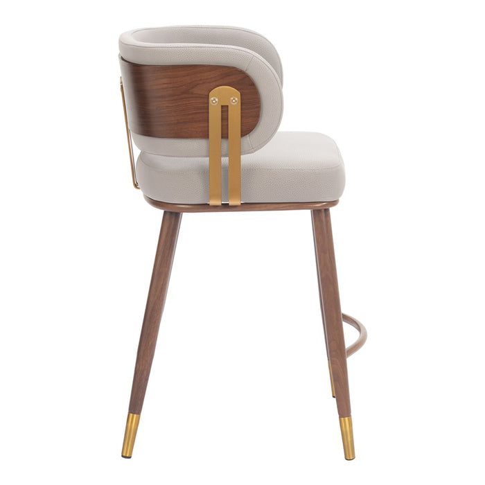 Zuo Modern Brew Counter Stool, Beige/Walnut