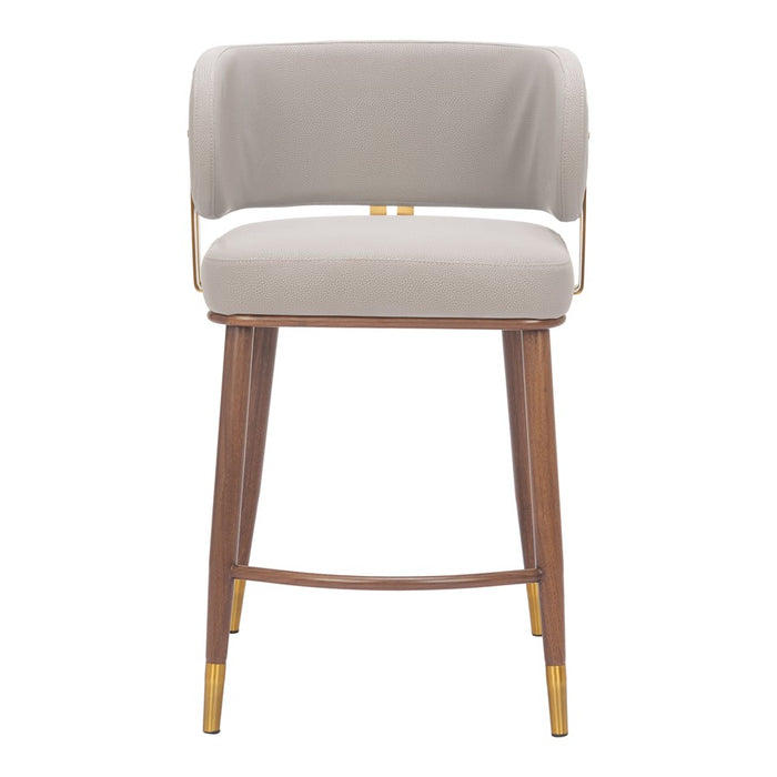 Zuo Modern Brew Counter Stool, Beige/Walnut