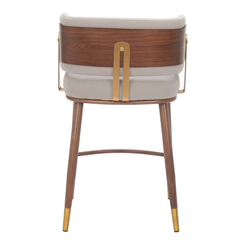 Zuo Modern Brew Counter Stool, Beige/Walnut