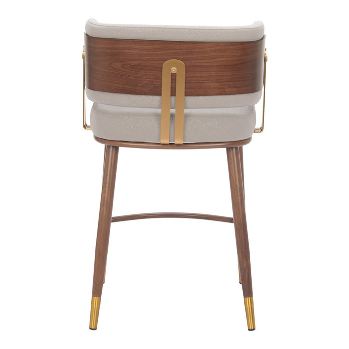 Zuo Modern Brew Counter Stool, Beige/Walnut