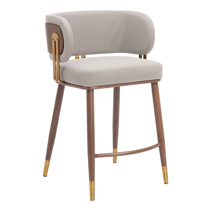 Zuo Modern Brew Counter Stool, Beige/Walnut