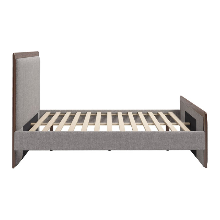 Zuo Modern Somune Queen Bed, Gray/Walnut