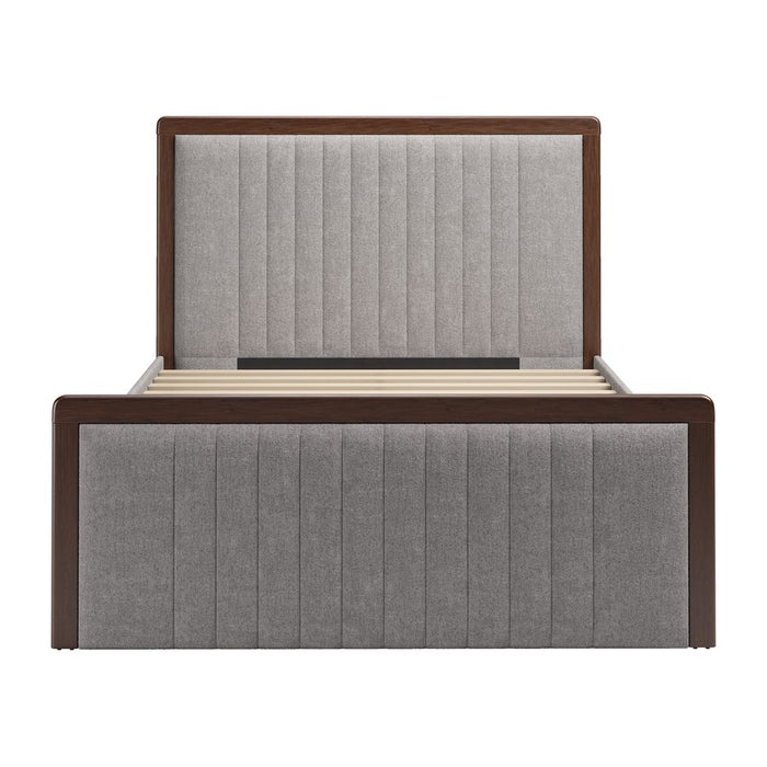 Zuo Modern Somune Queen Bed, Gray/Walnut