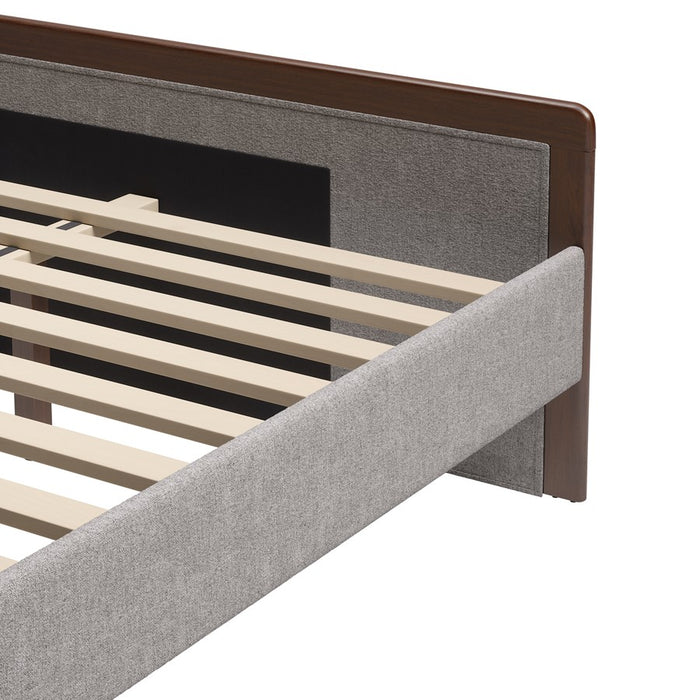 Zuo Modern Somune Queen Bed, Gray/Walnut