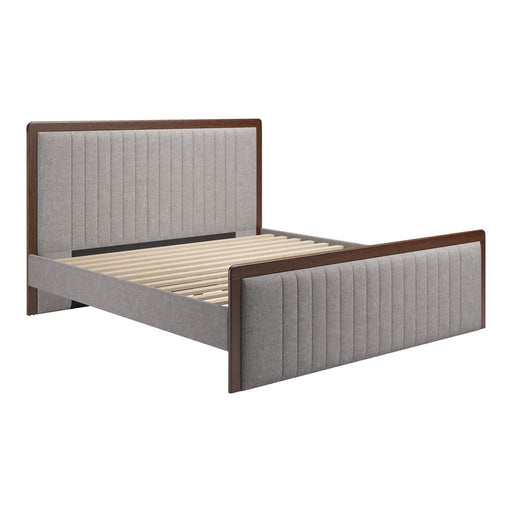 Zuo Modern Somune King Bed, Gray/Walnut - 111012