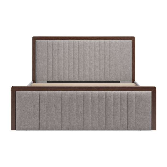 Zuo Modern Somune King Bed, Gray/Walnut