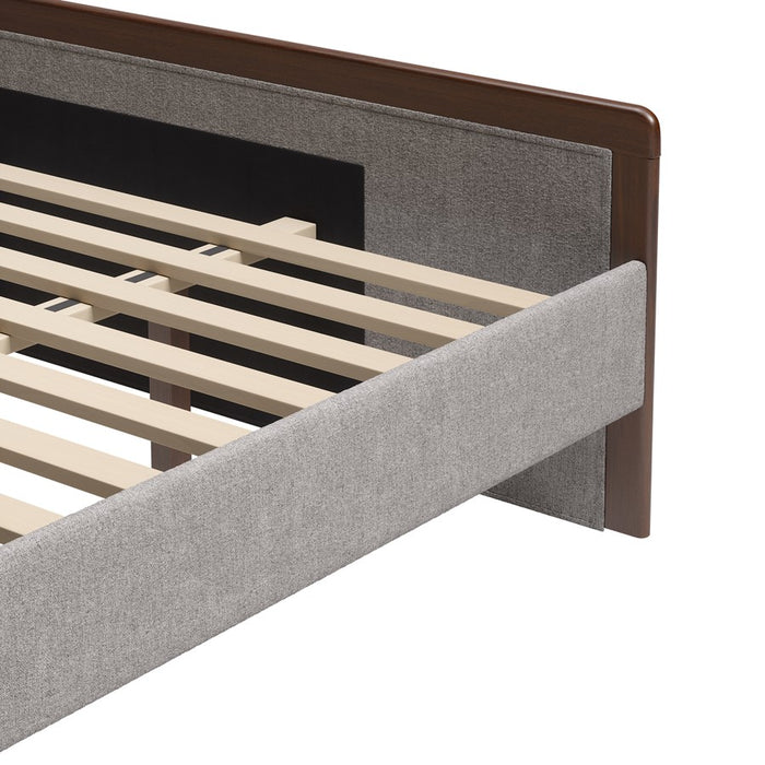 Zuo Modern Somune King Bed, Gray/Walnut
