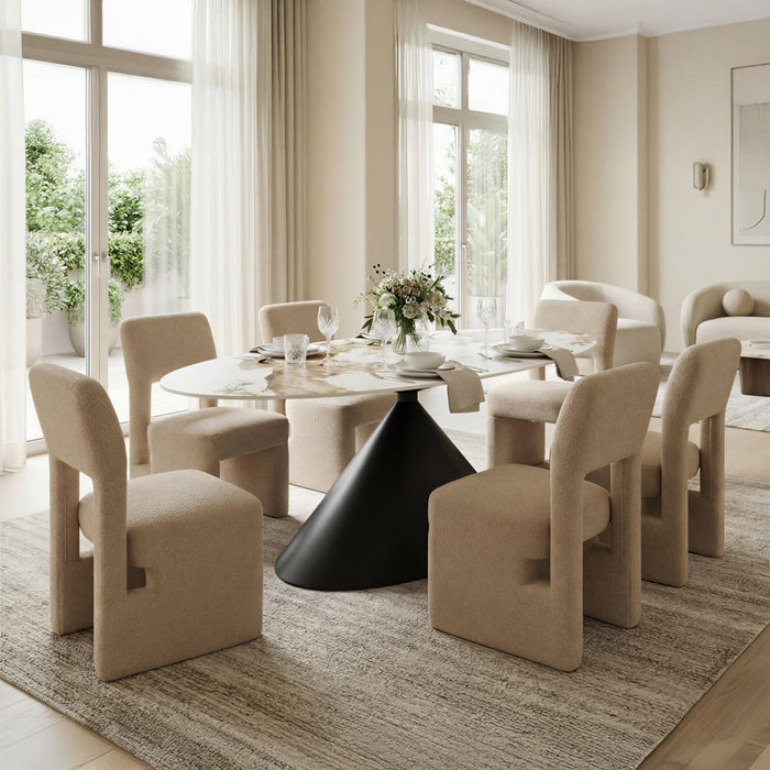 Zuo Modern Armana Dining Table, White/Brown