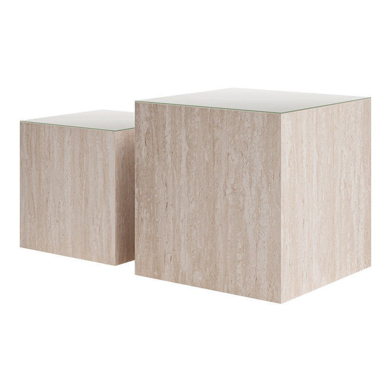Zuo Modern Cambro Coffee Table, Set (2-Piece) Stone Beige
