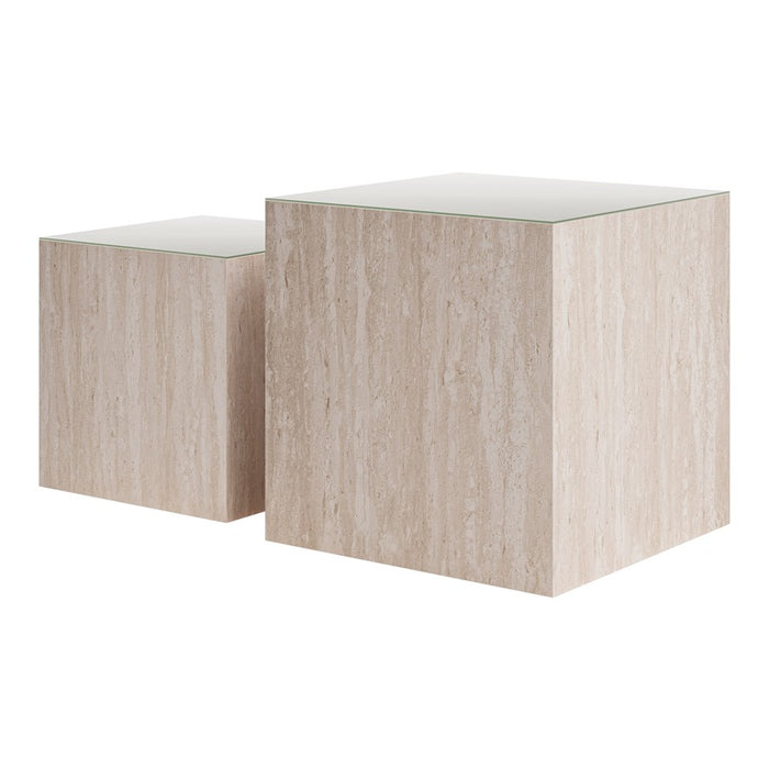 Zuo Modern Cambro Coffee Table, Set (2-Piece) Stone Beige