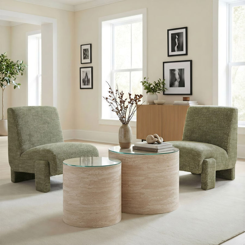 Zuo Modern Carzo Coffee Table, Set (2-Piece) Stone Beige