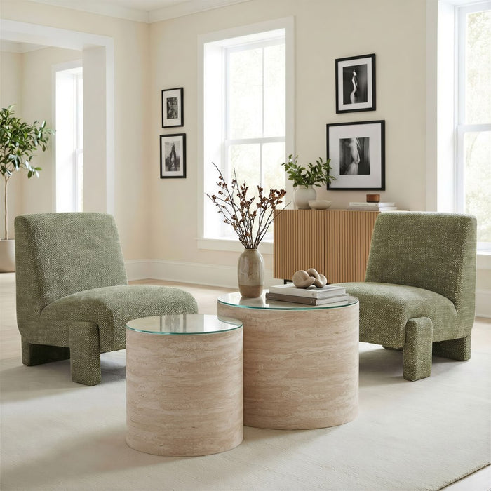 Zuo Modern Carzo Coffee Table, Set (2-Piece) Stone Beige