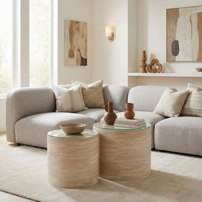 Zuo Modern Carzo Coffee Table, Set (2-Piece) Stone Beige