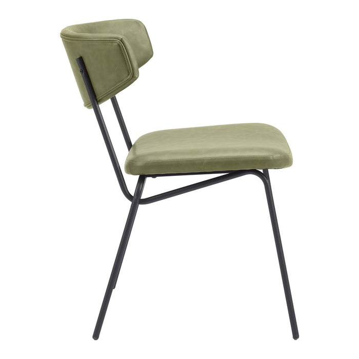 Zuo Modern Charon Dining Chair, Set of 2, Green