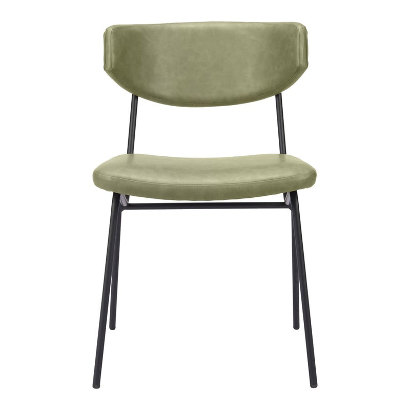 Zuo Modern Charon Dining Chair, Set of 2, Green
