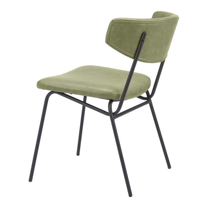 Zuo Modern Charon Dining Chair, Set of 2, Green