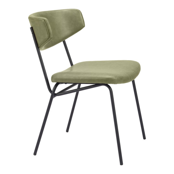 Zuo Modern Charon Dining Chair, Set of 2, Green