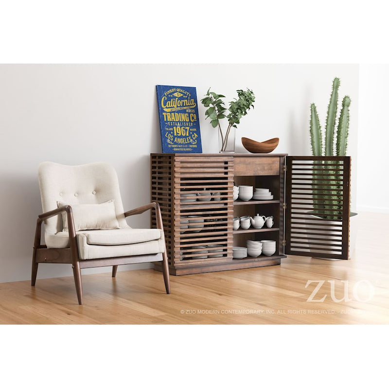 Zuo Modern Linea Cabinet, Walnut