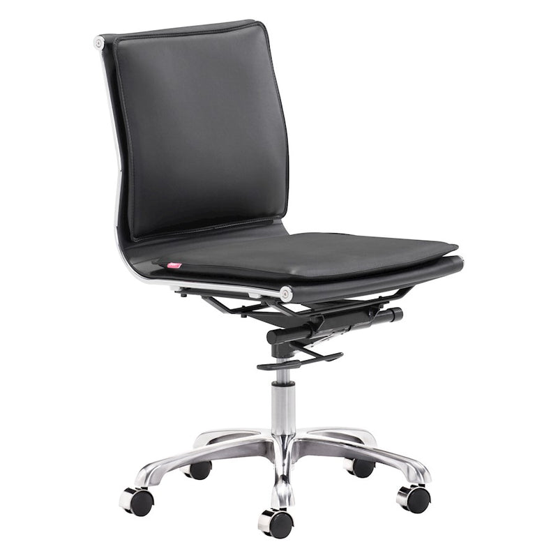 Zuo Modern Lider Plus Armless Office Chair, Black