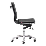 Zuo Modern Lider Plus Armless Office Chair, Black