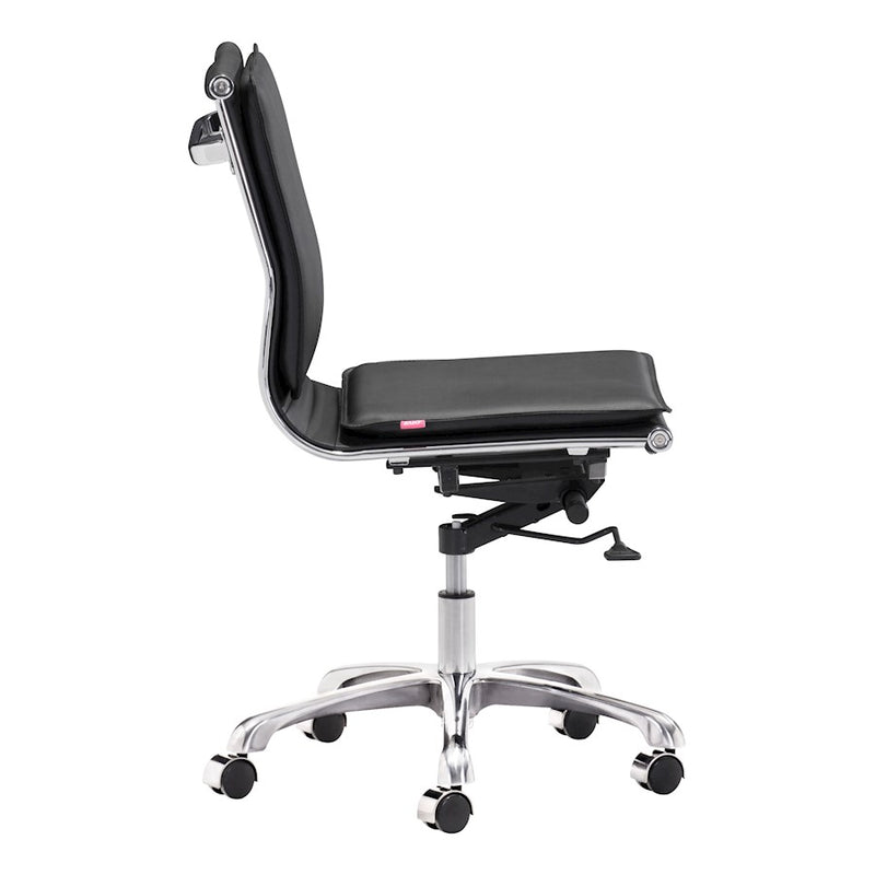 Zuo Modern Lider Plus Armless Office Chair, Black