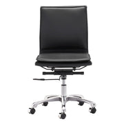 Zuo Modern Lider Plus Armless Office Chair, Black