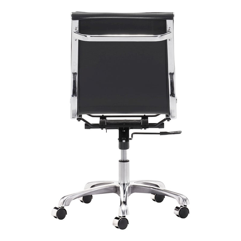 Zuo Modern Lider Plus Armless Office Chair, Black
