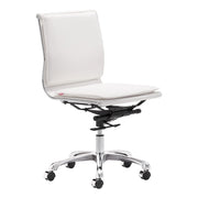 Zuo Modern Lider Plus Armless Office Chair, White