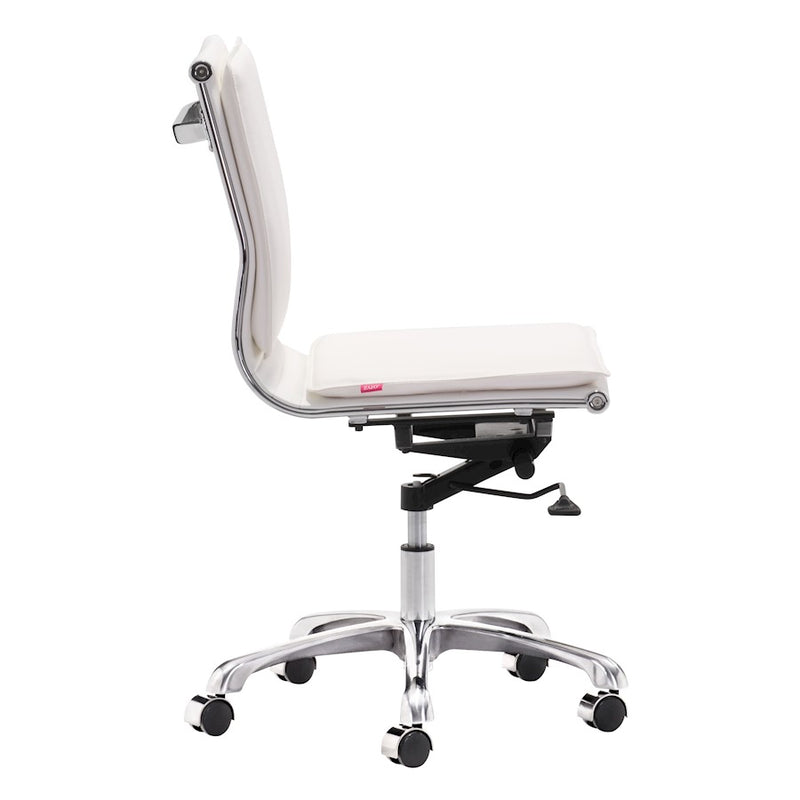 Zuo Modern Lider Plus Armless Office Chair, White