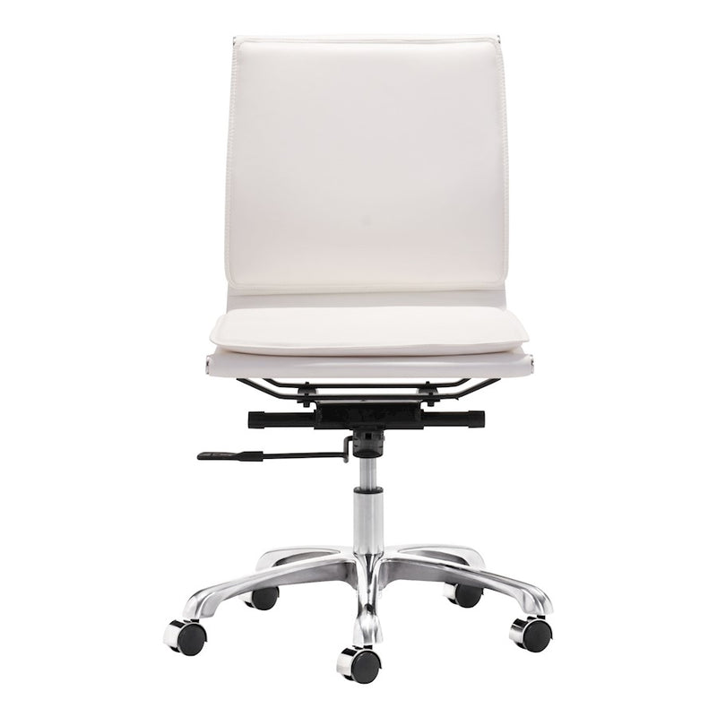 Zuo Modern Lider Plus Armless Office Chair, White
